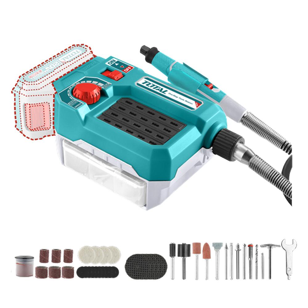 Moto tool inalambrico 20V 1/8'' incluye 40 accesorios bateria y cargador se venden por separado super total (TMGLI2001)