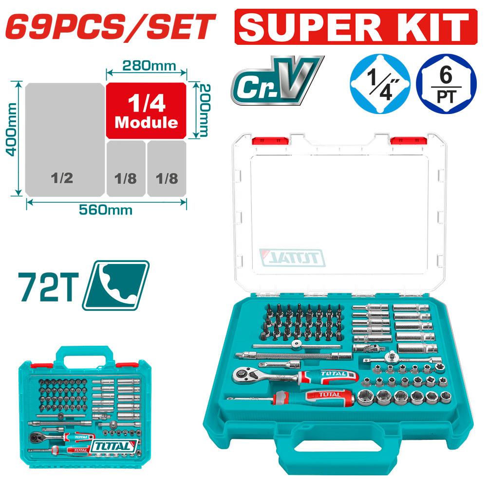 RACHE CON COPAS 1/4"" X 69 PZS INDUSTRIAL TOTAL (THT141696) Item: 23946