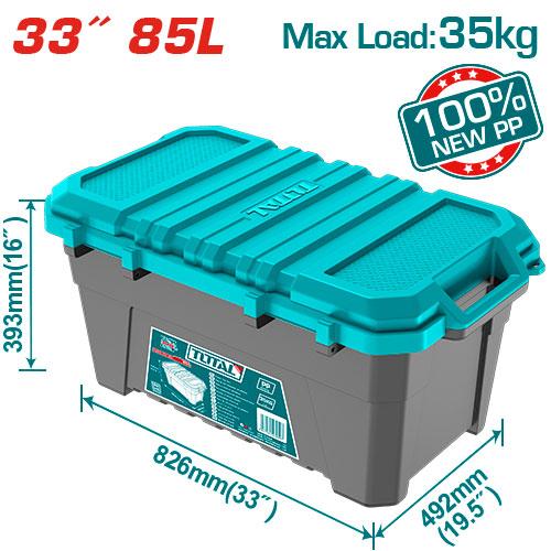 CAJA DE ALMACENAJE PLÁSTICA 33"" 55L TOTAL (TPBX0332) Item: 23897