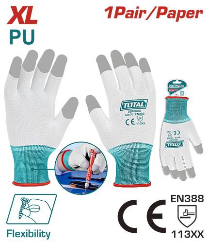 GUANTE POLYESTER XL CON RECUBRIMIENTO DE PU SUPER TOTAL (TSPUG62) Item: 23948