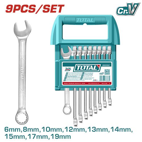 LLAVE MIXTA JUEGO X 9 PZS 6-19MM CRV INDUSTRIAL SUPER TOTAL (THT103296) Item: 23846