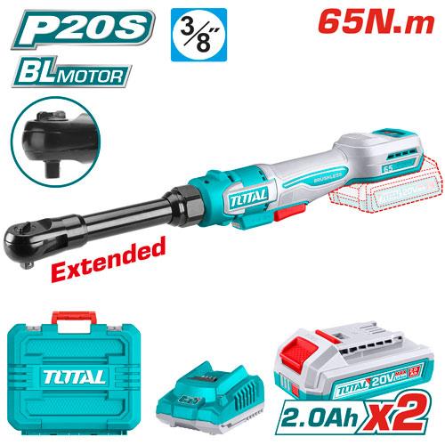 RACHE INALAMBRICO 3/8"" 20V 65NM EXTENDIBLE INCLUYE 2 BATERIAS 2.0AH Y CARGADOR INDUSTRIAL SUPER TOTAL (UTDRLI2065292) Item: 23804