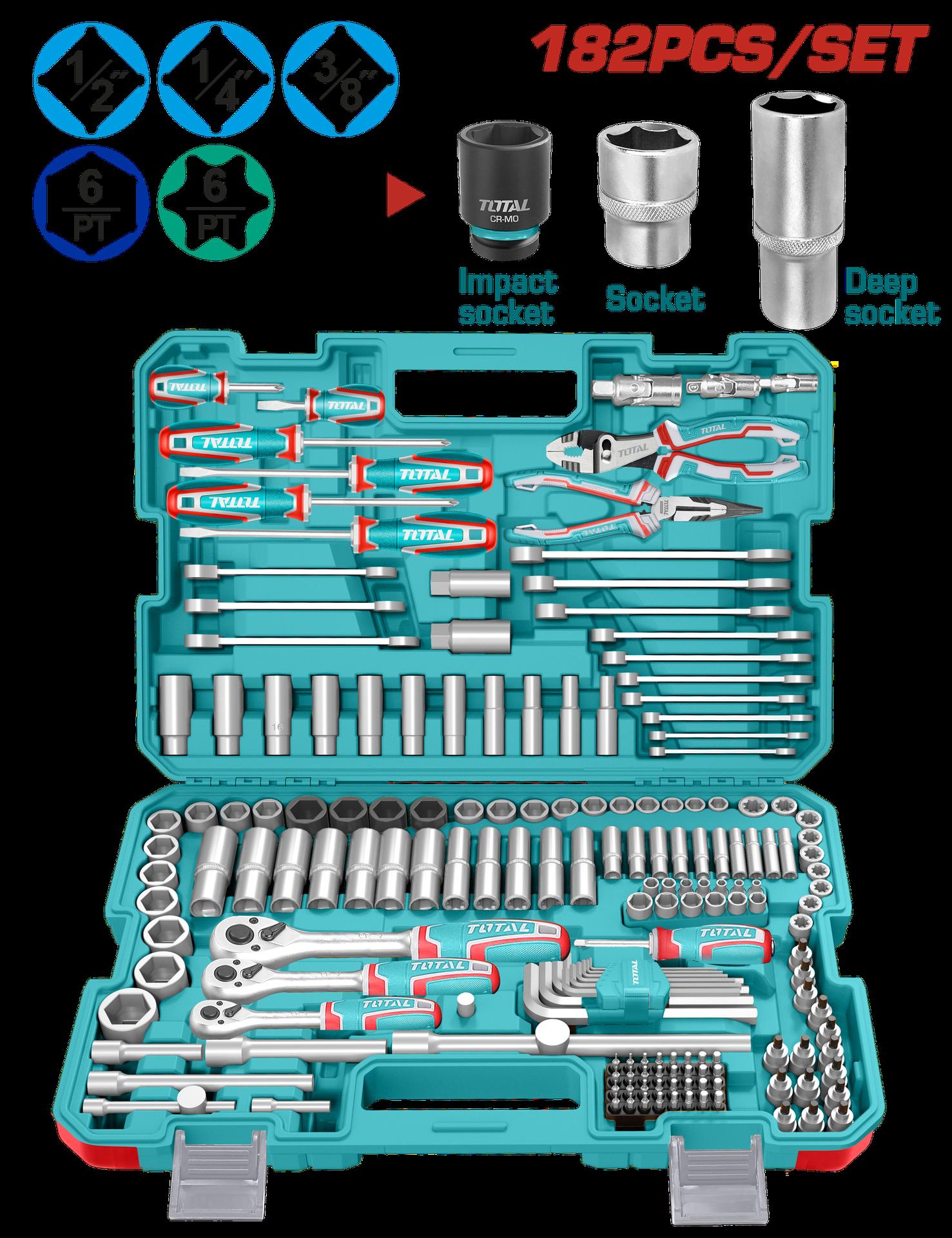 RACHE CON COPAS 1/2,1/4,3/8 X 182 PZS INDUSTRIAL SUPER TOTAL (THKTHP61827) Item: 23671
