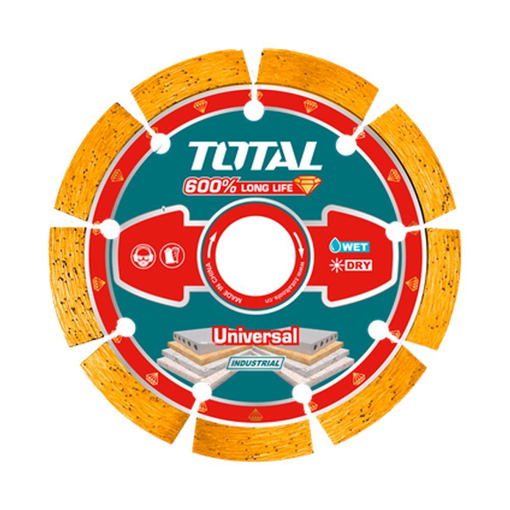 DISCO DIAMANTADO SEGMENTADO 9"" UNIVERSAL CORTE EN SECO Y HUMEDO INDUSTRIAL SUPER TOTAL (TAC2172301) Item: 23426