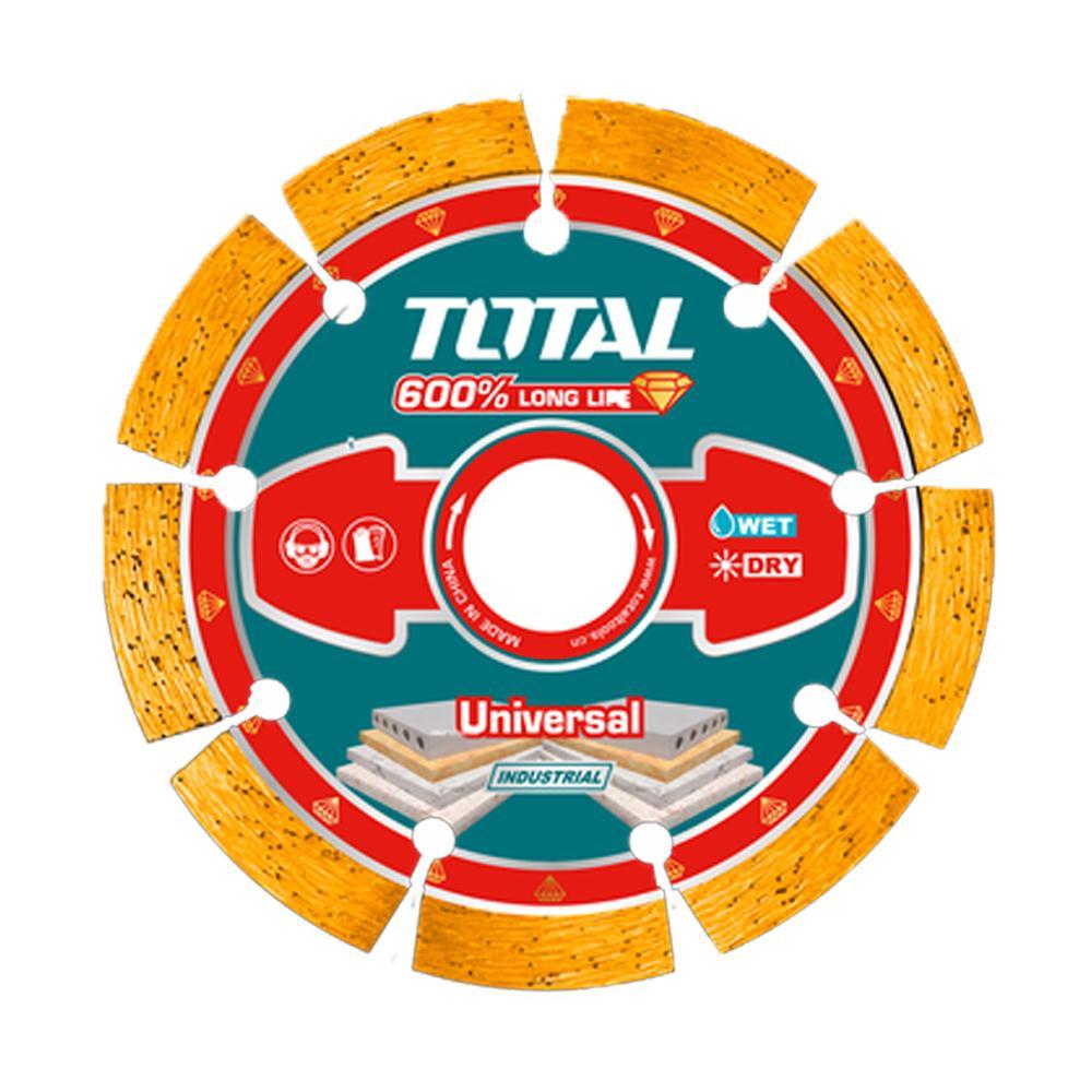 DISCO DIAMANTADO SEGMENTADO 4 1/2"" UNIVERSAL CORTE EN SECO Y HUMEDO INDUSTRIAL SUPER TOTAL (TAC2171151) Item: 23300