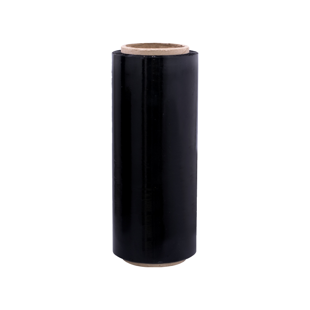 Stresh polifilm (plastico de embalaje) ancho 25 cm - cal 8 x 300 mtrs negro